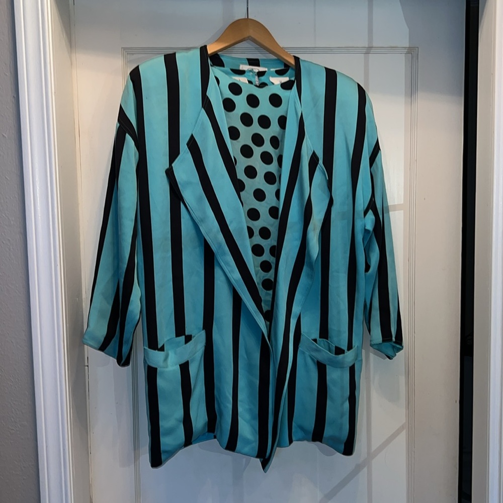 Vintage ‘90s Neiman Marcus Flora Kung oversized shoulder pad silk blouse